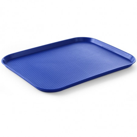 Plateau Rectangulaire Fast Food - Grand Modèle 450 x 350 mm - Bleu