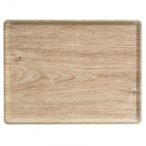 Rechthoekige Melamineer Laminaat Plateau - 280 x 200 mm - Licht Eiken - Set van 20