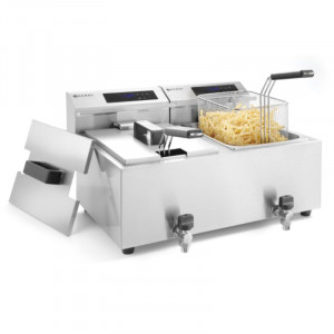 Friteuse Profi Line met digitale aftapkraan - 2 x 8 l - Merk HENDI - Fourniresto