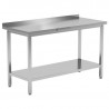 RVS Tafel 1600x700 mm Achterwand en Onderste Plank