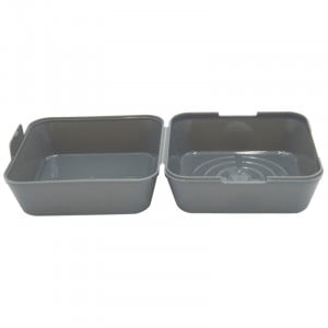 Reusable Gray M PP Burger Box - Set of 24