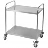 Chariot Inox 2 Plateaux Dynasteel - Professionnel restauration. Solide, maniable et robuste.