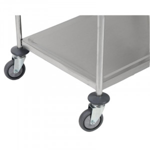 Winkelwagen Inox 2 Plateaus Dynasteel - Professioneel gebruik. Stevig, wendbaar en robuust.