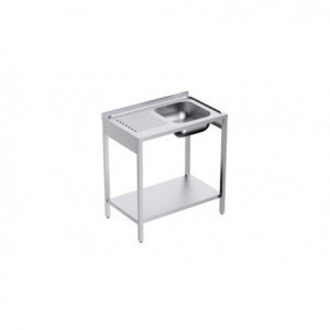 Tauchbecken 1 mit Regal und Abtropffläche links - L 1000 x T 500 mm - Aufbereitet