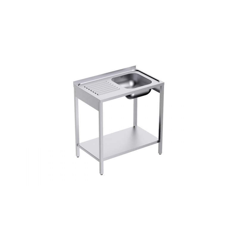 Tauchbecken 1 mit Regal und Abtropffläche links - L 1000 x T 500 mm - Aufbereitet