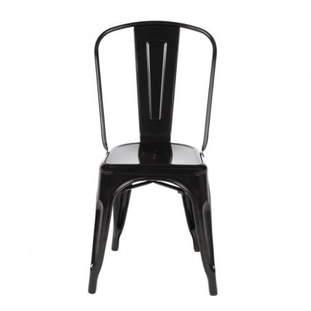 Stapelbare Bistrostoelen van Staal - Zwart - Set van 4 - Bolero