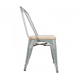 Stalen Stoelen met Houten Zitting - Set van 4 - Bolero