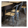 Stalen Stoelen met Houten Zitting - Set van 4 - Bolero