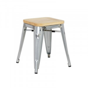 Stalen Bistro Krukken met Houten Zitting - Set van 4 - Bolero