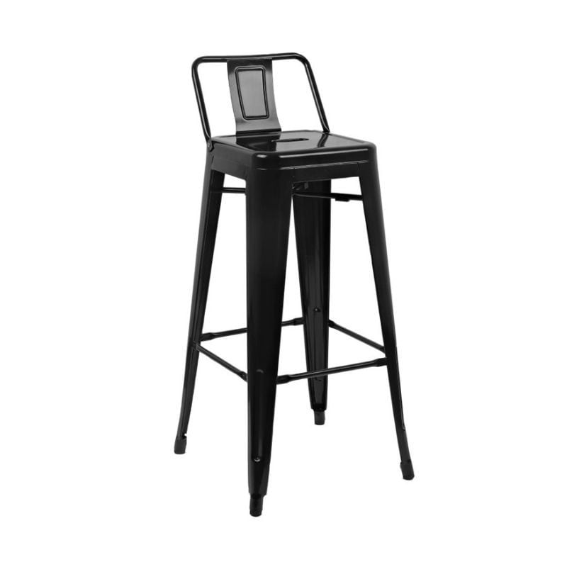 Kamyra® Industriële Linnen Barkruk - Barstoelen met Rugleuning - Set