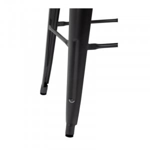 High Steel Gray Bistro Stool with Wooden Seat - Set of 4 - Bolero
