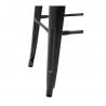 Hoher Bistrohocker aus grauem Stahl mit Holzsitz - 4er-Set - Bolero