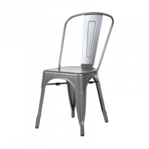 Stoelen in Metallic Grijs Staal - Set van 4 - Bolero