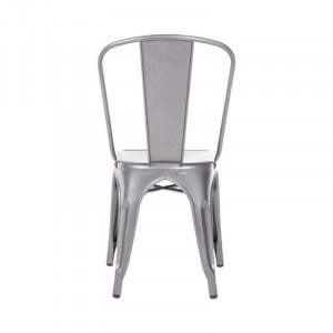 Chairs in Metallic Gray Steel - Set of 4 - Bolero