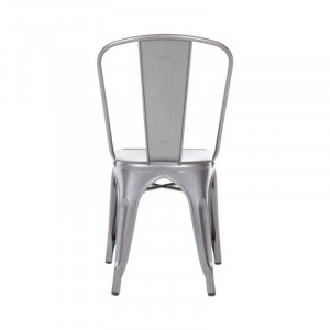 Stoelen in Metallic Grijs Staal - Set van 4 - Bolero