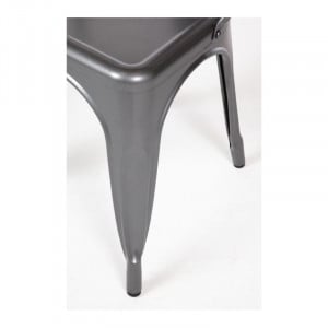 Stoelen in Metallic Grijs Staal - Set van 4 - Bolero