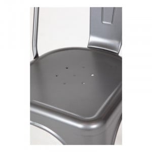 Chairs in Metallic Gray Steel - Set of 4 - Bolero