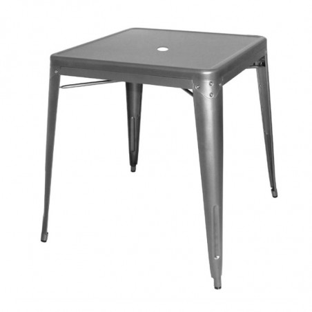 Table Carrée en Acier Gris Métallisé – L 668 x P 668 mm - Bolero