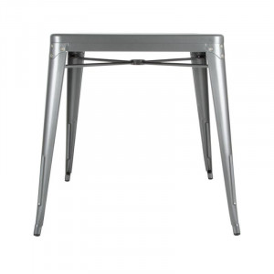 Table Carrée en Acier Gris Métallisé – L 668 x P 668 mm - Bolero