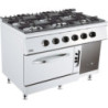 Professionele Fornuis 700 met Gasoven - 6 Branders - CombiSteel