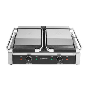 Grill Panini Double - Geribbelde Platen - Dynasteel