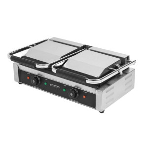 Grill Panini Double - Geribbelde Platen - Dynasteel