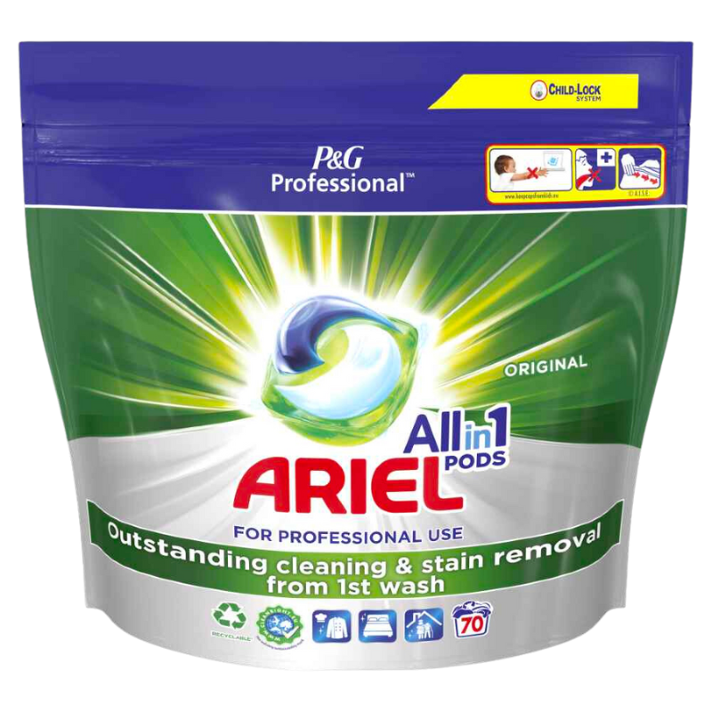 Capsules de Lessive Allin1 Pods Lavage Régulier - 70 Doses - Ariel Professional