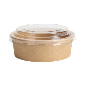 Kraft Saladeschaal met PET Deksel - 500 ml - Set van 300