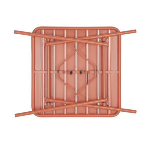 Vierkante tafel met stalen latten - Terracotta - Bolero