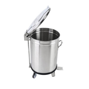 RVS prullenbak met pedaal - 50 L - Dynasteel