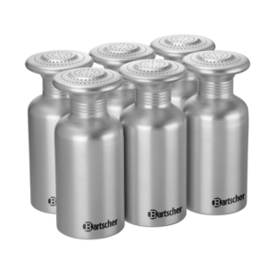 Set of 6 Aluminum Salt Shakers - 19 cm Bartscher