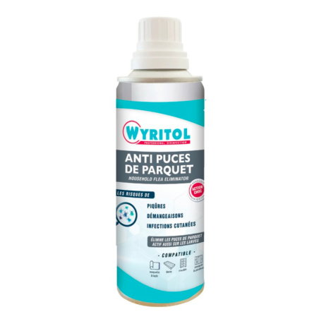 Aërosol Anti Vlooien voor Parket 200 ml - Wyritol: Doodt vlooien & larven, veilig voor oppervlakken.