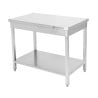 Stainless Steel Table with Shelf - D 700 mm - W 800 mm - Dynasteel