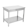 Stainless Steel Table with Shelf - D 700 mm - W 800 mm - Dynasteel