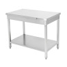 Stainless Steel Table with Shelf - D 700 mm - W 1200 mm - Dynasteel