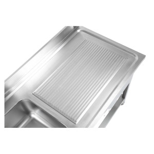 Sink 1 Basin with Backsplash and Shelf - L 1200 x D 700 mm | Dynasteel