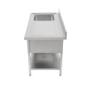Sink 1 Basin with Backsplash and Shelf - L 1200 x D 700 mm | Dynasteel