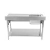 Sink 1 Basin with Backsplash and Shelf - L 1200 x D 700 mm | Dynasteel