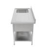 Einbauspüle 1 Becken mit Rückwand und Unterregal - L 1000 x T 600 mm - Dynasteel