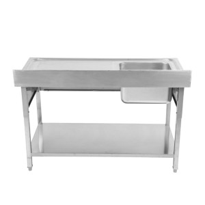 Einbauspüle 1 Becken mit Rückwand und Unterregal - L 1000 x T 600 mm - Dynasteel
