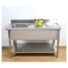 Plonge Inox 1 Bak 1200x600 mm, Afdruiprek Rechts, Achterwand