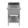 Sink 1 Bowl with Backsplash and Shelf - W 600 x D 600 mm - Dynasteel