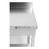 RVS tafel met spatwand en plank Dynasteel - Robuust en praktisch