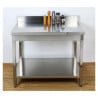 Edelstahltisch 1000x600 mm Rückwand und Unterregal