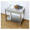 Stainless Steel Table 1000x600 mm Backsplash and Lower Shelf