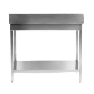 RVS Tafel 1000x600 mm Achterwand en Onderste Plank
