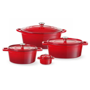 Cocotte en Fonte Émaillée Rouge HENDI - 0.27 L | Cuisine traditionnelle | Haute qualité et polyvalence