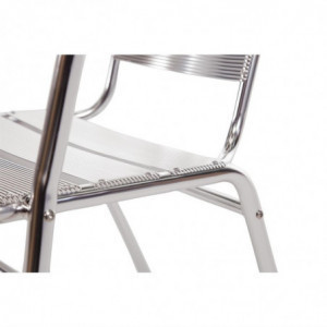 Stapelbare Aluminium Stoelen - Set van 4 - Gereviseerd