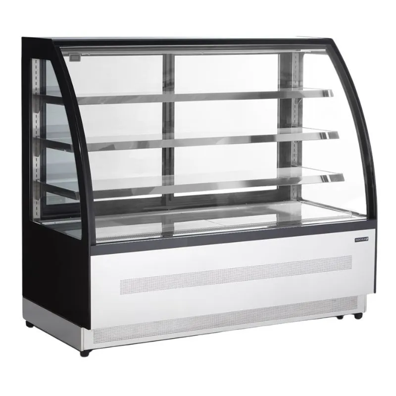 Koelvitrine Toonbank 2 Glazen Deuren Zwart - 277 L