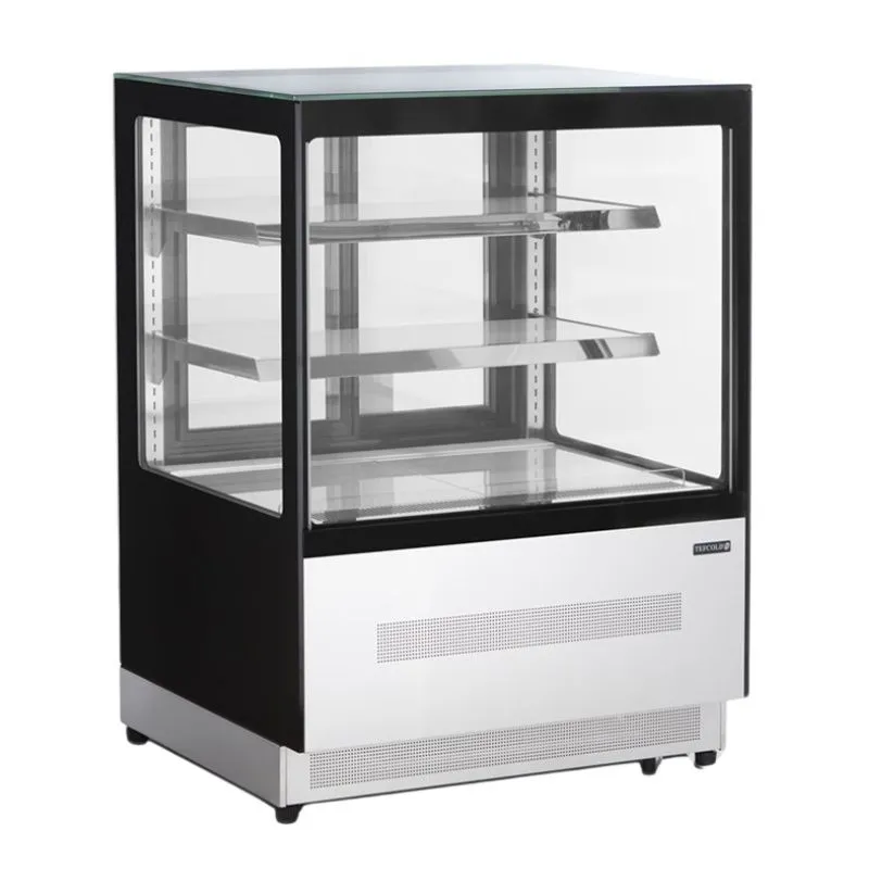 Koelvitrine Toonbank 2 Glazen Deuren Zwart - 140 L
